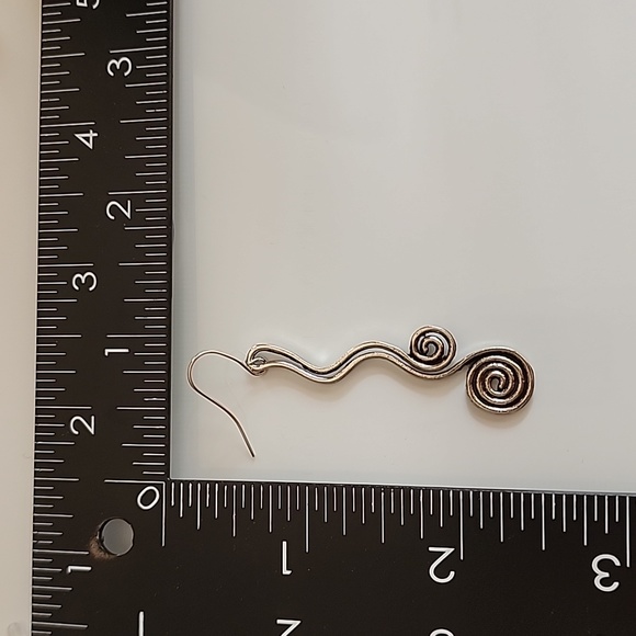 Tribal Spiral Design  Earrings EB - Picture 3 of 3